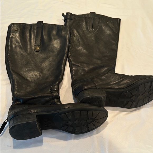 Sam Edelman 9.5 Wide Calf Black Heeled Boots with Classic Western Style - Picture 3 of 13